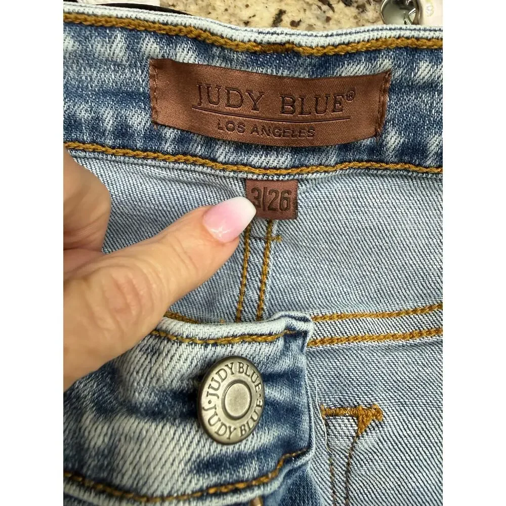 Judy blues straight fit denim jeans 3/26 acid wash - Picture 6 of 9